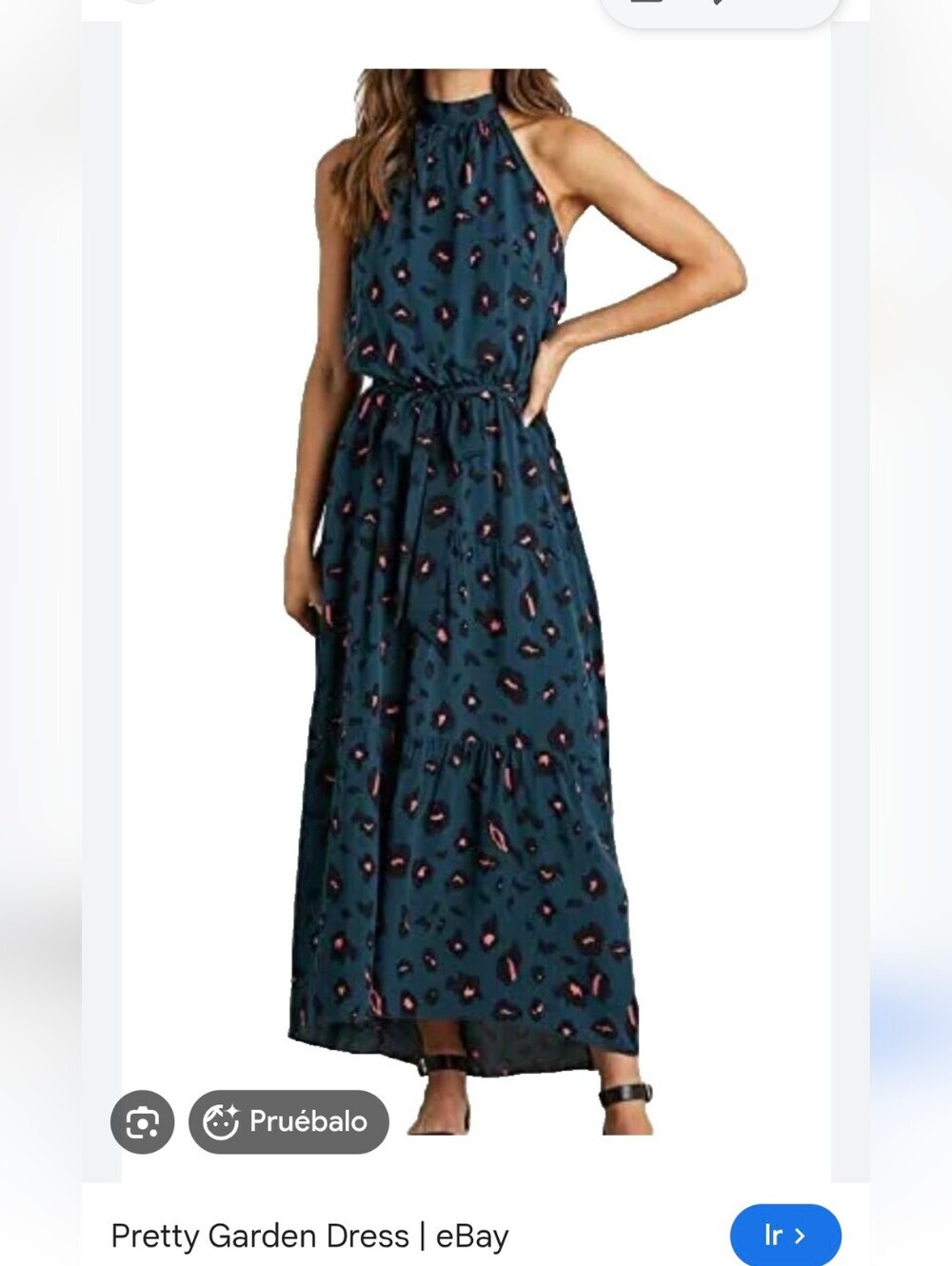 Pretty Garden DeSleeveless Teal Leopard Print Maxi Dress